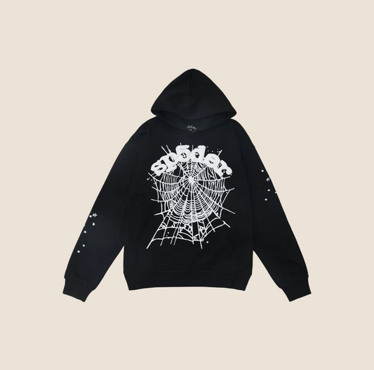 Sp5der Classic Black Hoodie